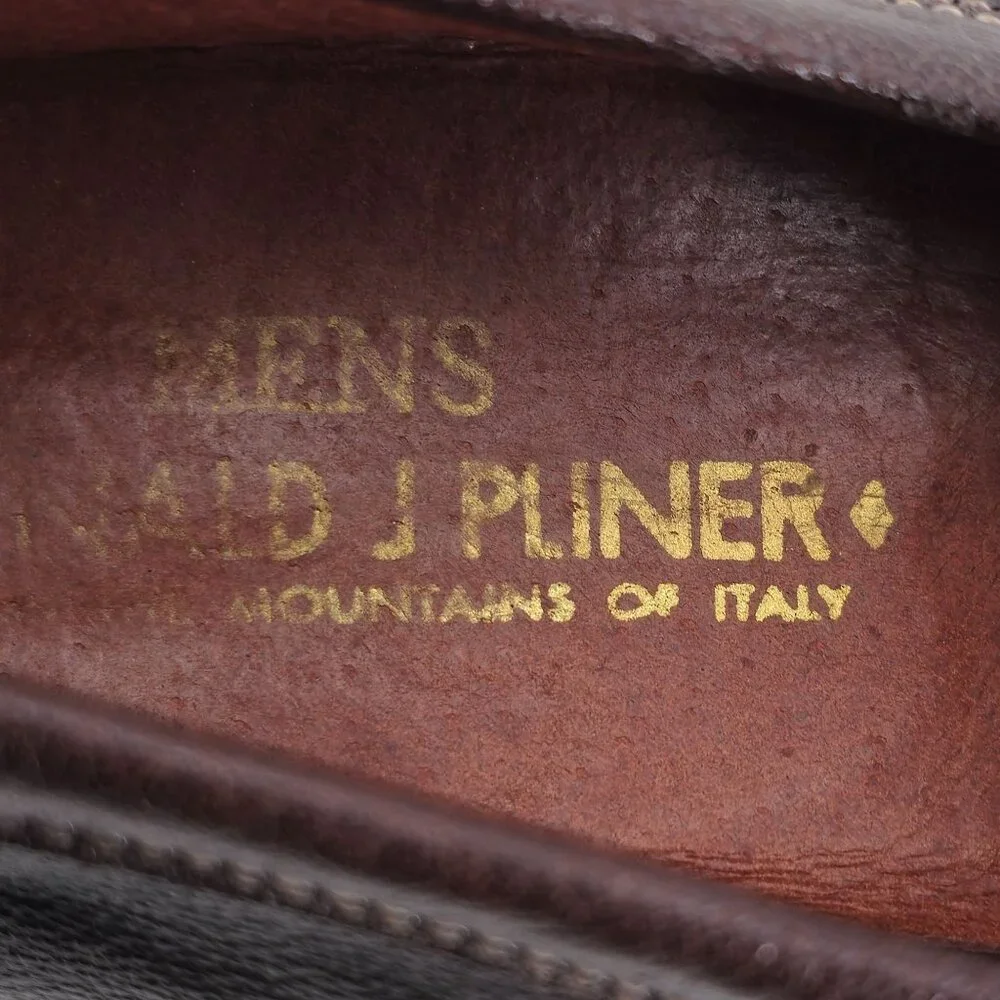 Donald J. Pliner Signature Bit Loafers Mens 9.5 Brown Pebble Leather Dress Shoes - Picture 10 of 11
